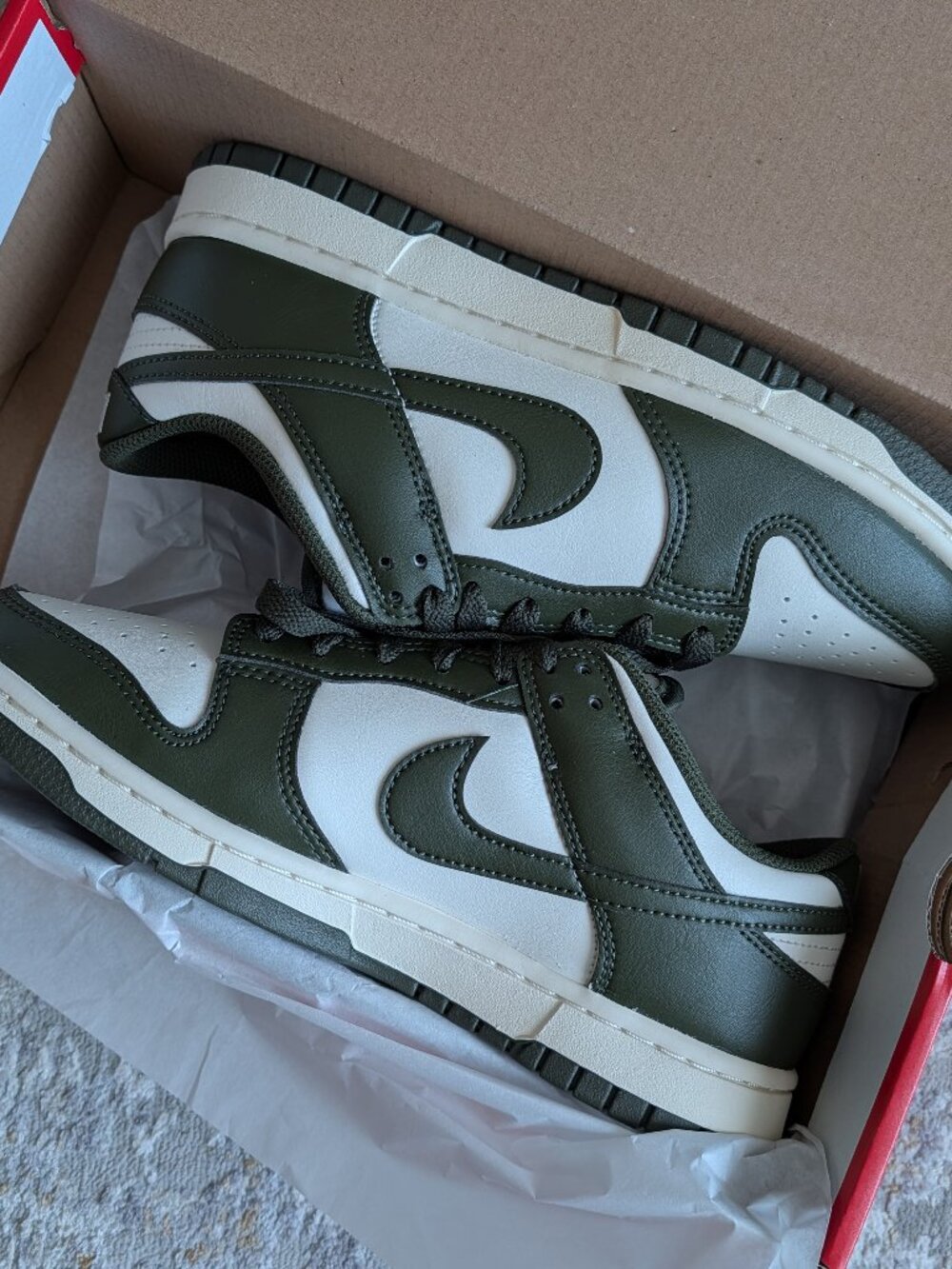 Nike Dunk Low Retro Ivory/Cargo Khaki Men's Size 8 NEW